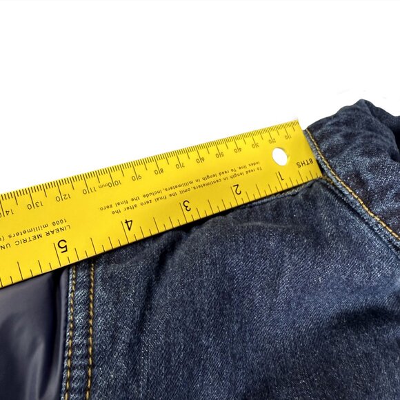 GAP Denim Puffer Jacket Boys M – Quilted Colorblock Denim & Nylon Retro Trucker - Picture 11 of 11